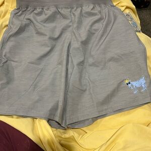 Gray Men's Shorts with Cartoon Dog Design